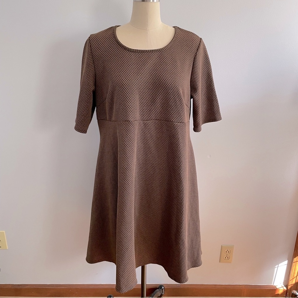 Avenue Brown Textured Dress